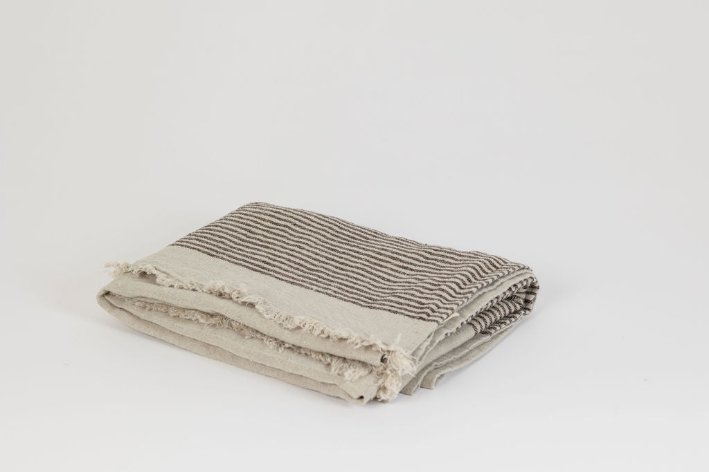 Throw Franja Chocolate Lino