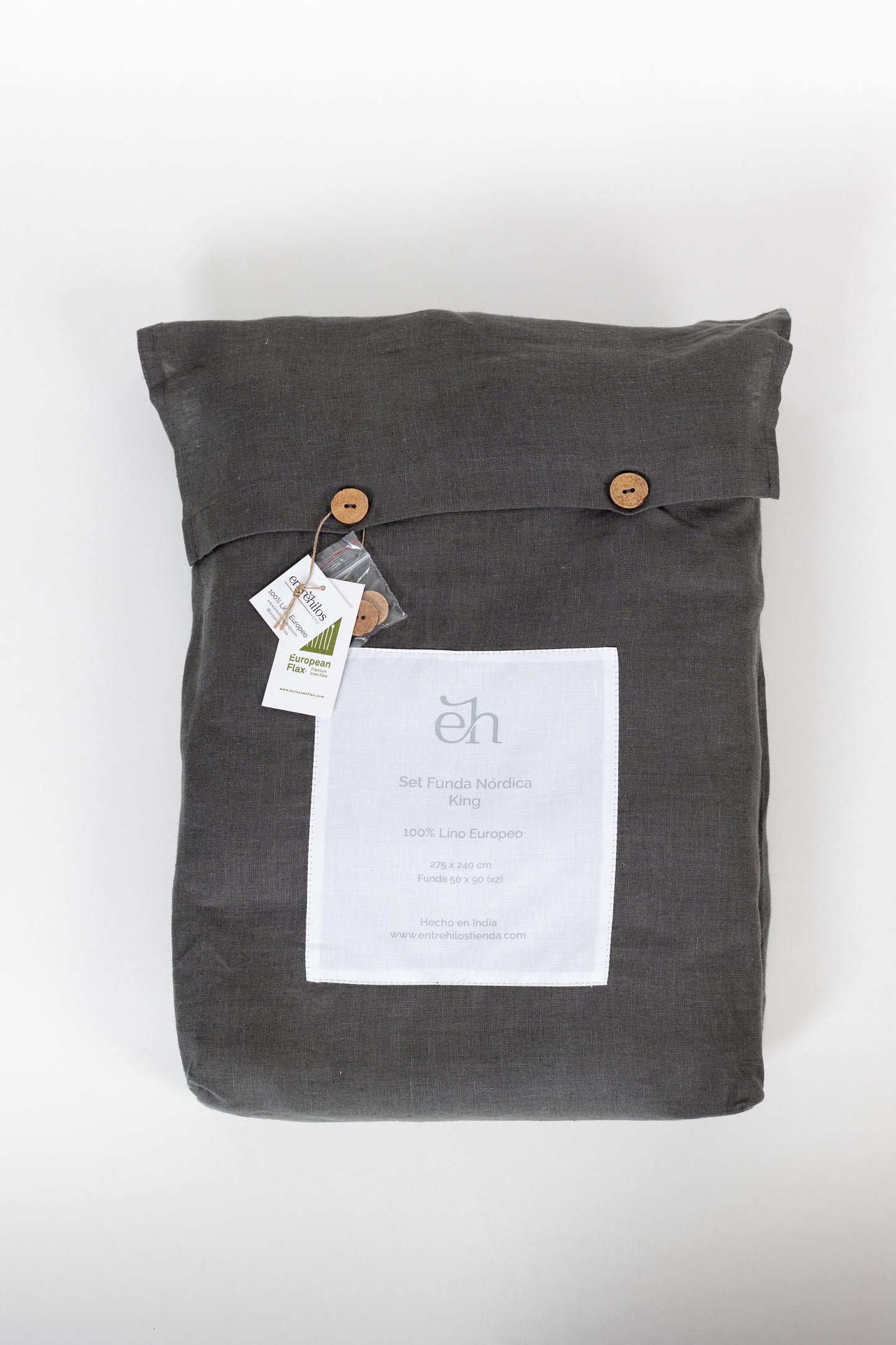 Set Funda Nordica Lino Gris Acero