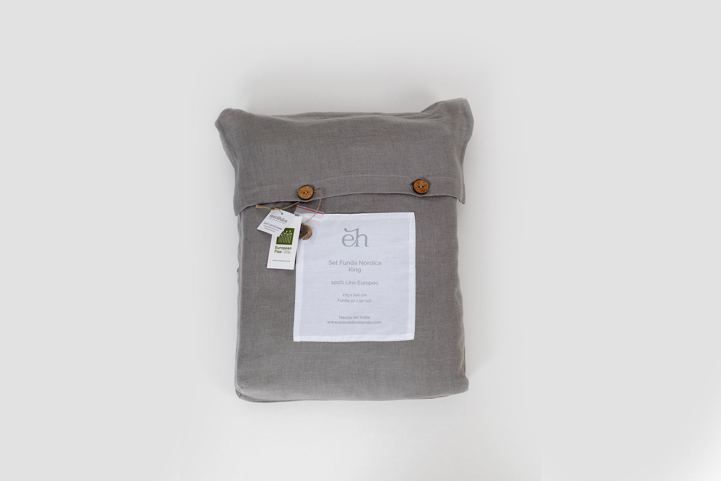 Set Funda Nordica Lino Gris Piedra