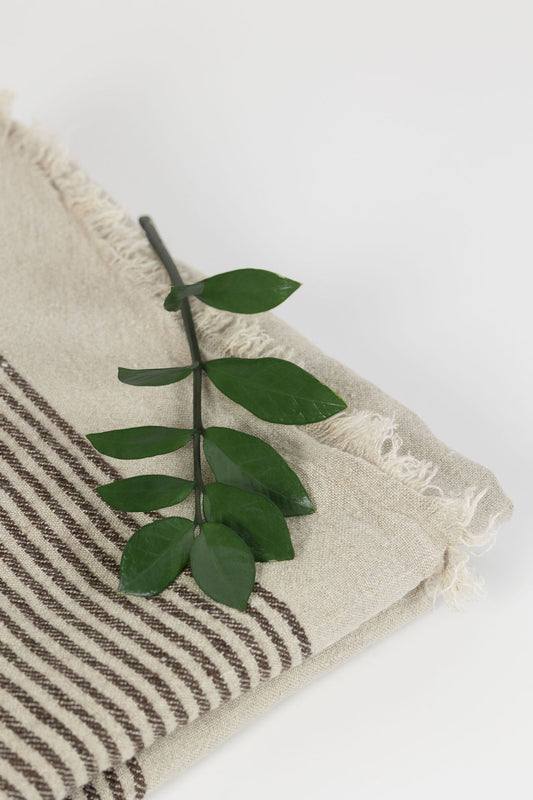 Throw Franja Chocolate Lino