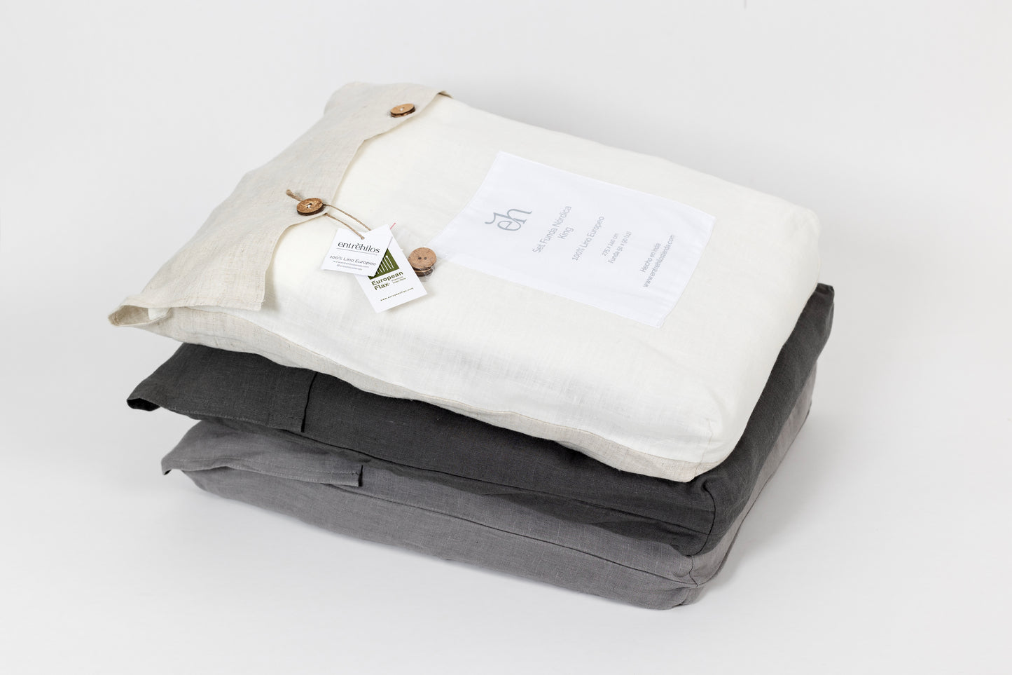 Set Funda Nordica Lino Gris Acero