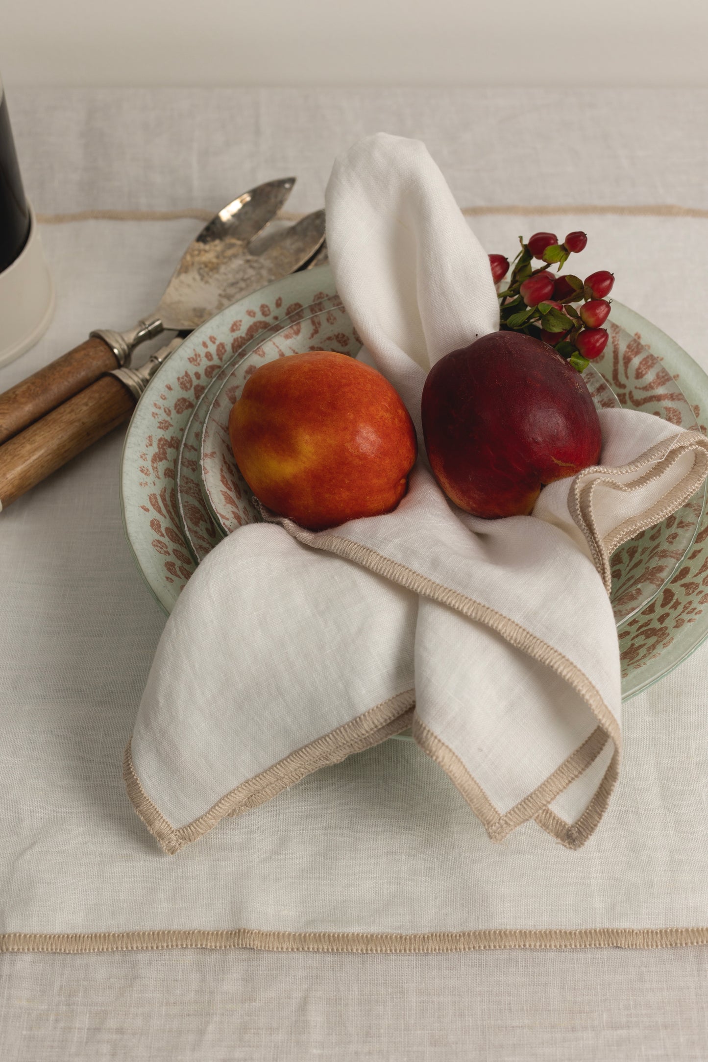 Servilleta Lino Overlock Off White