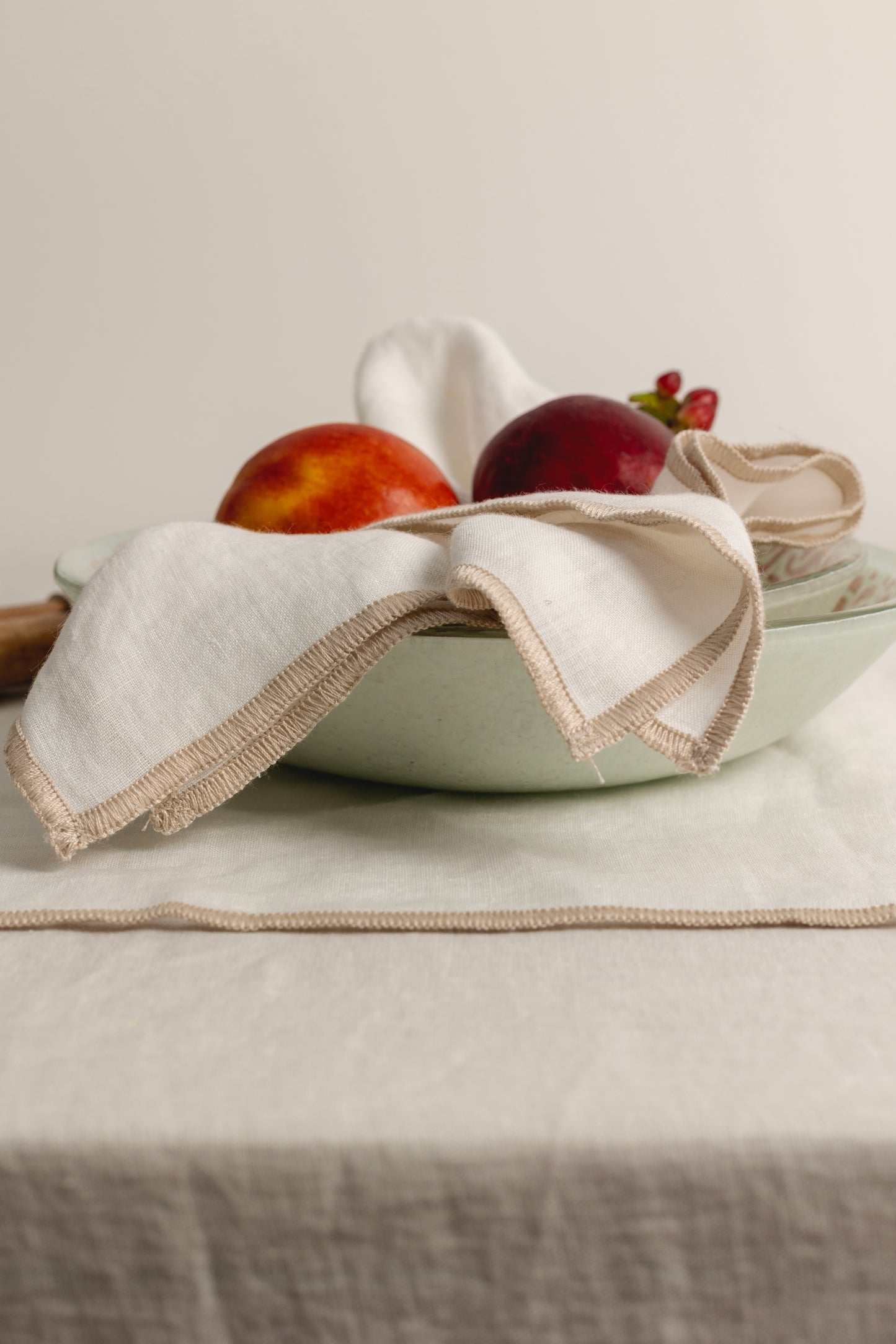 Servilleta Lino Overlock Off White