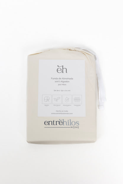 Set Funda de Almohada 100% Algodon 300 hilos