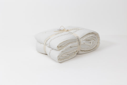 Piecera - Sofá Cover Lino Bordado Natural