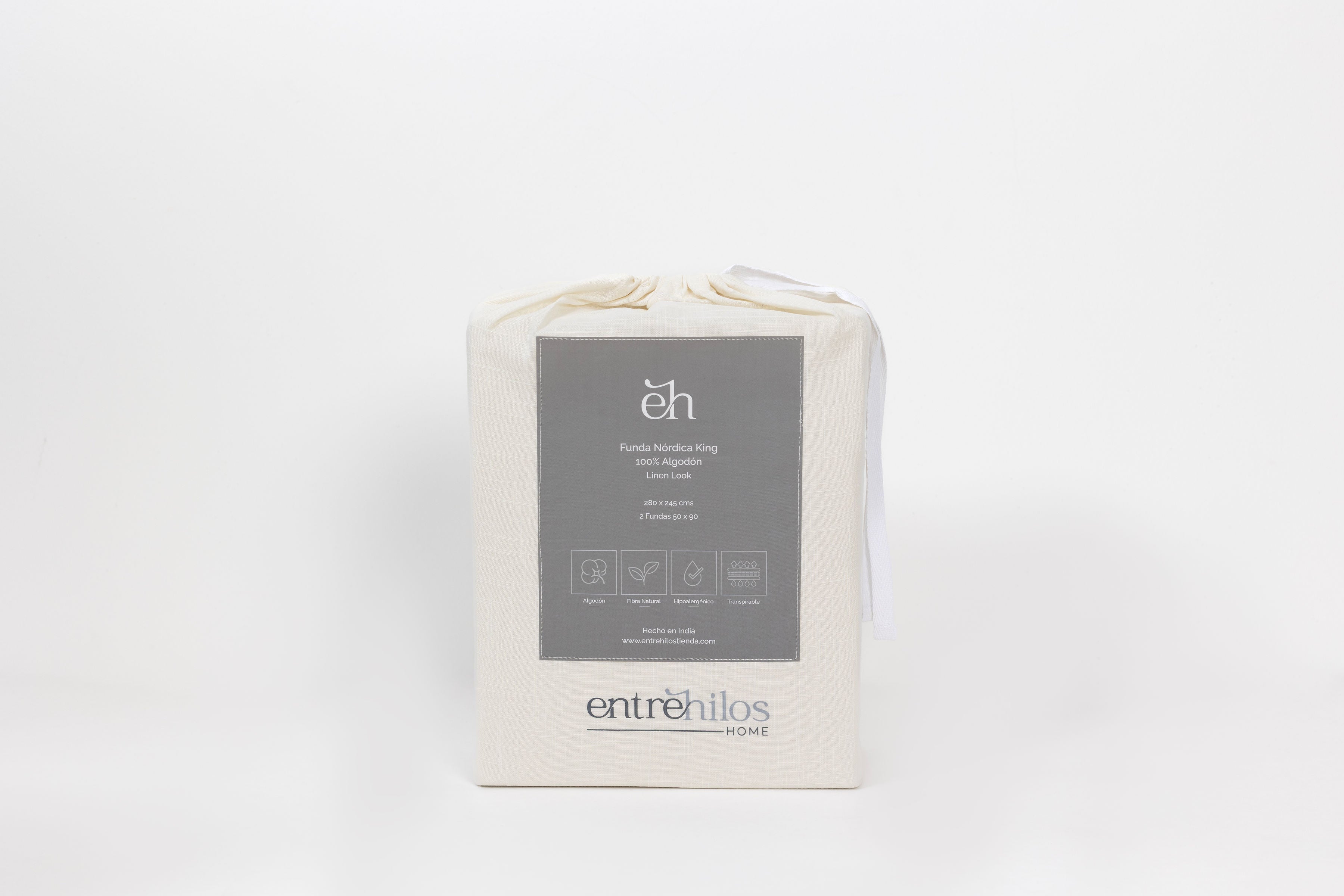 Set Funda Nórdica 100% Algodón Look Lino King -S King