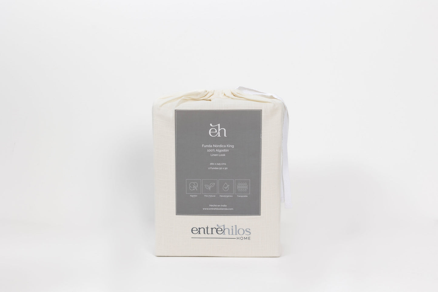 Set Funda Nórdica 100% Algodón Look Lino King -S King