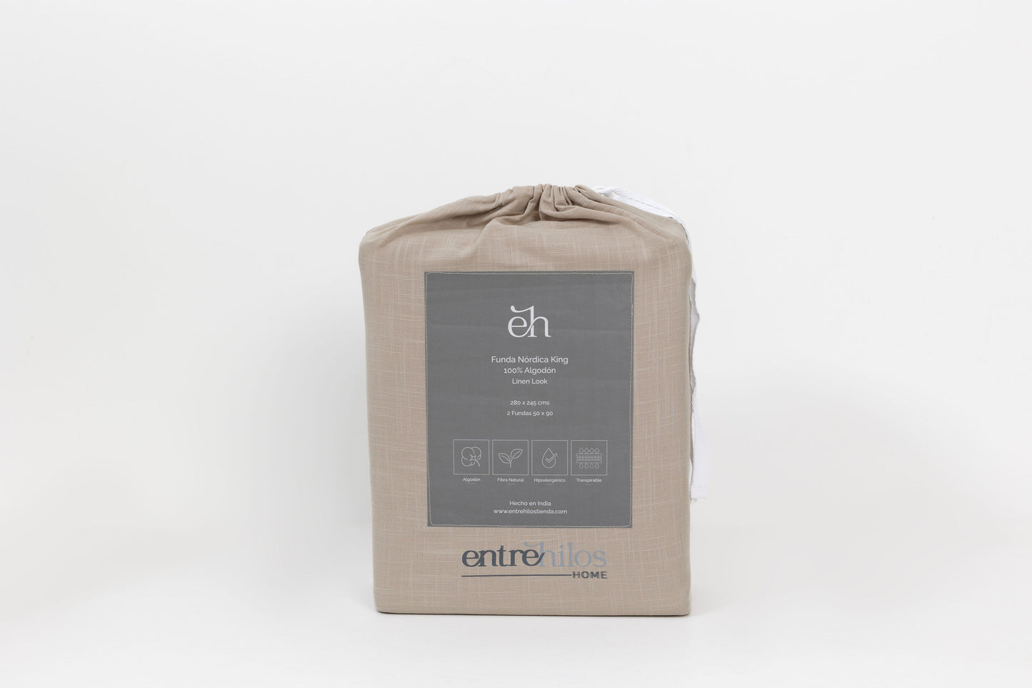 Set Funda Nórdica 100% Algodón Look Lino Twin